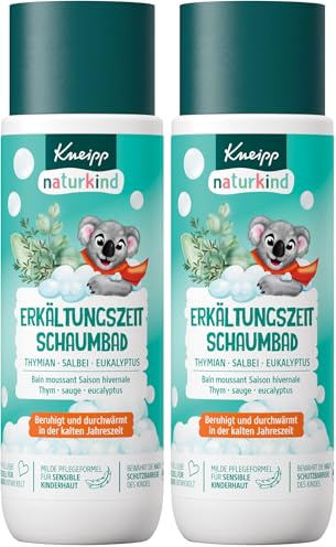 Kneipp naturkind Erkältungszeit Schaumbad - Thymian Salbei Eukalyptus - Beruhigt und durchwärmt in der kalten Jahreszeit - 200ml (Packung mit 2)