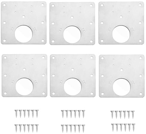 Hinge Repair Plate with Screws,Stainless Steel Kitchen Cupboard Door Cabinet Hinge Repair Plate with Holes (6 Pieces)