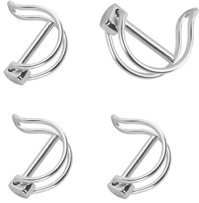 4 x Folding Pipe Pins, 4.5 x 36 mm Locking Pin, with Snap Closure, Galvanised Cotter Pins, Safety Bolts, for Farm, Lawn, Garden, Pack of 4