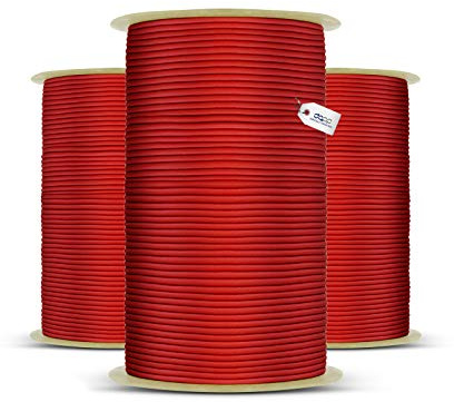 DQ-PP ROTES GUMMISEIL – 12mm – 10m – Expander Gummischnur Elastiches Gummikordel Spannseil Planen Spanngummi