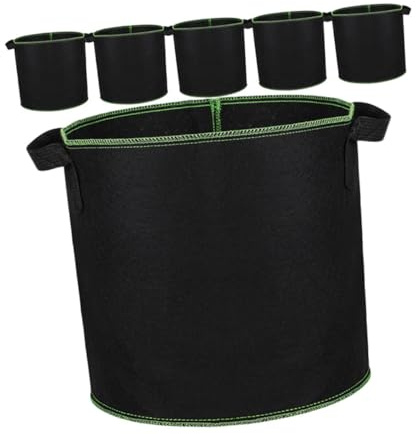 VANZACK 6 Piezas Bolsas Macetas de Tela No Tejida Gruesa con Doble Asas Jardinería Plantas