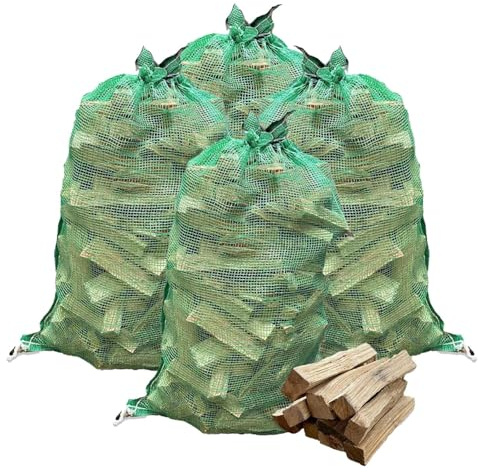 4 x 25L Net Warma Oak Wood Pizza Kindling Kiln Dried Hardwood Little Logs 100L - Ready to Burn - Suitable for Ooni Uuni Nero Dellonda Portable Pizza Ovens Firewood Multi Fuel Stove Chimenea Open Fires