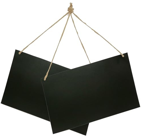 Piccola lavagna con memo board lavagna a doppia faccia da appendere per decorare e scrivere la casa decorazione per matrimoni, con cordino per appendere per matrimoni cucina e casa (2 pezzi,20x25cm)