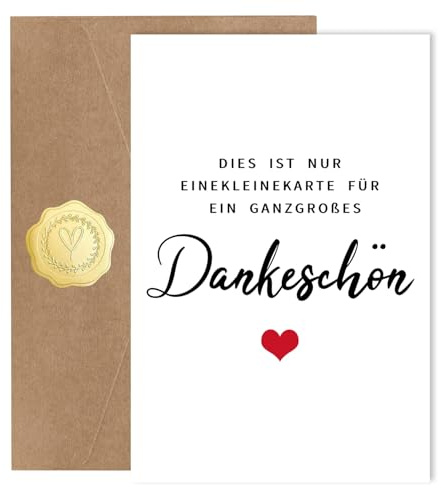 Danke Karte mit Umschlag, Dankeschön Karte für Erzieherin & Lehrerin Card1 | Dankeskarte als Klappkarte, innen blanko; inkl. Umschlag & Siegelsticker für Freunde & Familie, Abschied, Hochzeit und Alltag