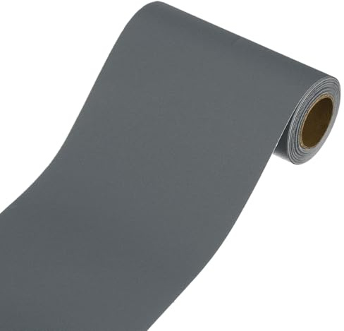 QUARKZMAN Bordure De Papier Peint Bordures De Papier Peint 3.9 x 196 Gris | Ruban Autoadhésif De Cadre Miroir Pour Décoration De Cuisines, À Coller Et À Décoller, Pour Chambres Salles De Bain