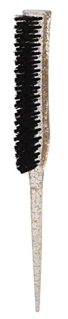 Spazzola per stuzzicare la coda di ratto per esterni Manico glitterato Spazzola per capelli per pettinatura in nylon morbido con cotonatura posteriore per pettinatura della schiena (Oro)