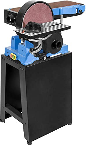 Güde 38352 Band- & Tellerschleifer GBTS 1100 (230 V, 1100 W, 230 mm Ø-Klettschleifscheibe, schwenkbarer Auflagetisch) Blau, Schwarz