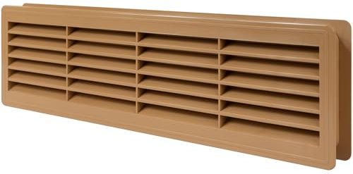 Vent systems Rejilla de ventilación para puertas – Rejilla de ventilación – Cuarto de baño, gabinete, garaje a través de la cubierta de ventilación – Color: madera – 46 x 13.5 cm (44 x 12 cm)