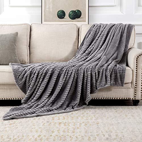 MIULEE Kuscheldecke Fleecedecke Flanell Decke Grau 1er 170x210cm | Einfarbig Wohndecken Couchdecke Flauschig Überwurf Mikrofaser Tagesdecke Sofadecke Blanket Für Bett Sofa Schlafzimmer