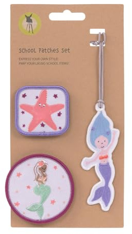 LÄSSIG Anhänger und Patches Set (3 Stk.) mit Druckknopf/School Patches Set Mermaid