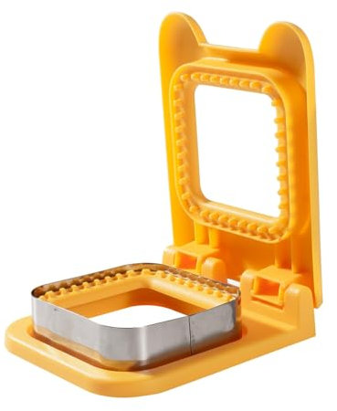 CHICHAUS Taglierina e sigillatrice per sandwich, tasca quadrata, per sandwich, Uncrustables, per i bambini che amano i pranzi (giallo)
