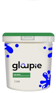 GLOUPIE STOP MUFFA Pittura All'Acqua Antimuffa Traspirante Per Pareti Per Tutti Gli Ambienti Interni, 5 Lt, Bianco, Made in Italy