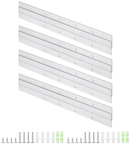 sourcing map 4 Paar französische Bilderaufhänger, 30,5 cm, robustes Aluminium, Z-Stangen-Clip, ineinandergreifende Wandhalterung, Aufhänger-Set zum Aufhängen von Spiegel-Bilderregalen