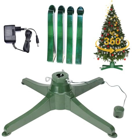 Um 360 Grad drehbarer Weihnachtsbaumständer, für künstliche Weihnachtsbaumstangen mit einem Durchmesser von 1 bis 1 1/2 Zoll und 80 Pfund, universell passend für die meisten künstlichen Bäume