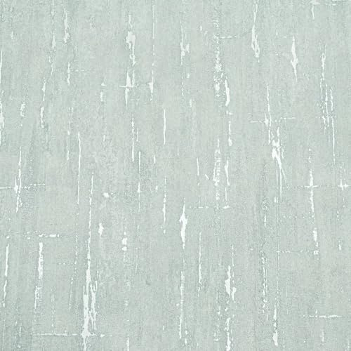 SOPHIE LAURENCE Plain Green Metallic Wallpaper – Textured Shimmer, Washable, Peelable, Paste The Paper (Full Roll)