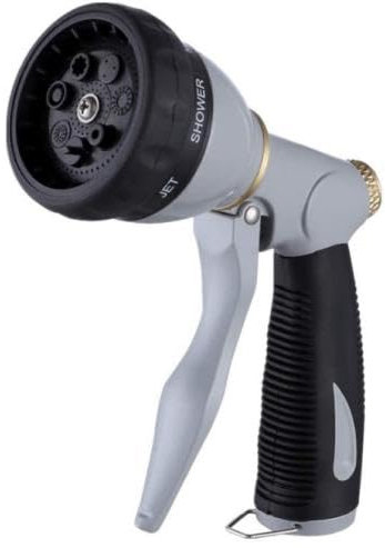 7 Adjustable Hose Pipe Spray Gun, Pure Copper Joints, Heavy Duty Metal Garden Hose Nozzle, Garden Hose Spray Gun for Plant Watering, Pet Bathing, Vehicle Cleaning.