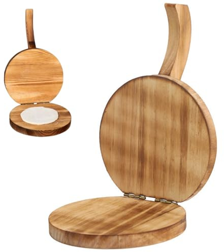 Wooden Tortilla Press, 5.5 inch Round Flour Tortilla Press, Labor-saving Dough with Handle, Reusable Maker for Kitchen Wooden