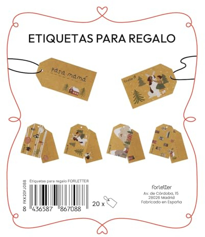 FORLETTER 20-pack presentetiketter för kraftpapper