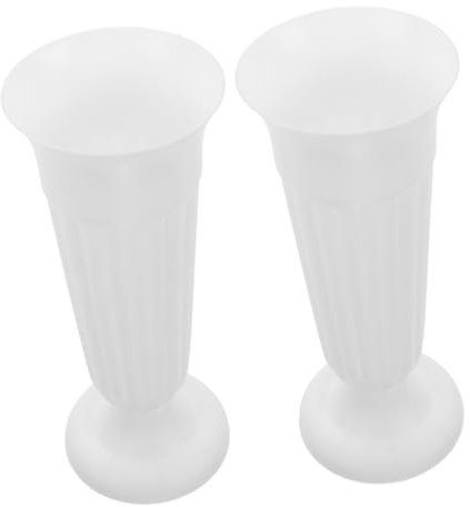 HIAKDOFT 2Pièces Vase de Cimetière Délicat Plastique de Pots de Fleurs Romain pour Décoration Funéraire Aux Intempéries pour Arrangement Floral Extérieur