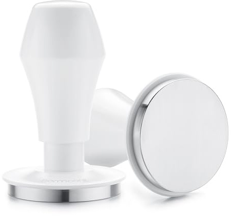 Normcore 58mm Espresso Coffee Tamper V4.1, Spring Loaded Tamper with 15lb/25lb/30lb Interchangeable Springs, Fit All Default 58mm Espresso Baskets, Not Specified to 58.5mm, White