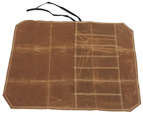 GLEAVI Étui à Couteaux Toile Pochette de Chef Pochette de Rangement avec Poches Intérieures Fermeture Cuir