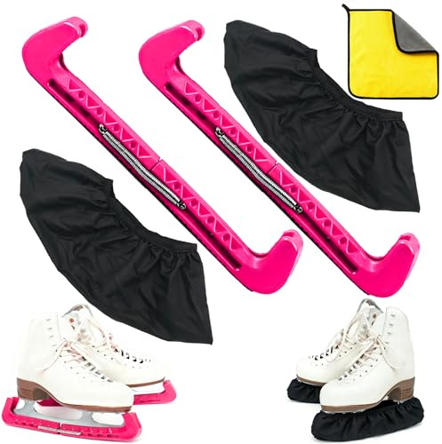 Taechalingo 1 Paar Kufenschoner Eiskunstlauf Schlittschuhe,Elastische Kufenstrümpfe,Verstellbarer Eishockey Schlittschuhe Schoner,Schoner für Schlittschuhkufen,Schlittschuh Schoner Zubehör