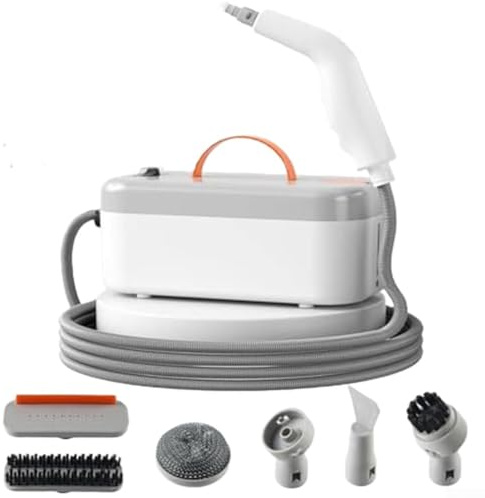 Nettoyeur vapeur portable avec chauffage rapide pour un nettoyage en profondeur des meubles, des voitures et des endroits difficiles à atteindre avec six accessoires