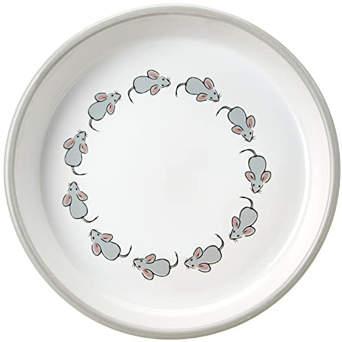 Karlie Napf Keramik, handbemalt 200 ml ø: 16 cm Motiv Mäuse, Weiß