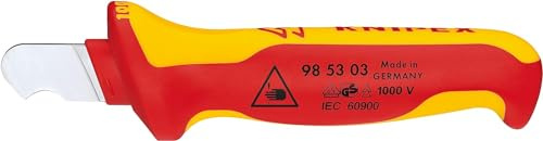 KNIPEX Abmantelungsmesser isoliert mit Mehrkomponenten-Hüllen, 98 53 03 | VDE-geprüft 170 mm