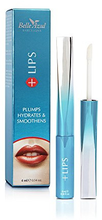 Belle Azul Lip Gloss für volle Lippen, feuchtigkeitsspendend, farblos, 4 ml | Bio Arganöl und Argan-Stammzellen Farbton Transparent Made in Spain