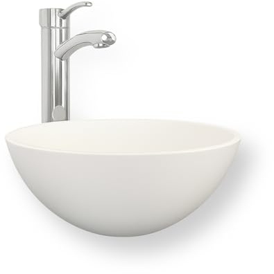 Boléa - Vasque à Poser Ronde 30 cm en Solide Surface - Design Contemporain pour Salle de Bain