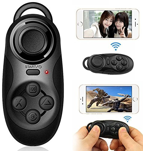 Kasstino Mini Portable Multi-functional Wireless Bluetooth 3.0 Gamepad Remote Controller Compatible with 3D VR Glasses Google Cardboard Selfie Camera Shutter Wireless Mouse Music Player iPhone iPad Ebook Tablet PC TV IOS Android PC systems