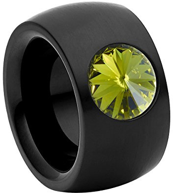 Heideman Ring Damen Coma 14 Schwarz Edelstahl mit Kristall | Coma Cocktailring Gold, Edelstahl, großer Zirkonia-Kristall, eleganter Damenring, hautfreundlich & nickelfrei, Geschenkidee
