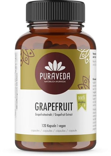 Biotiva Grapefruit Seed Extract 120 Capsules - Citrus Paradisi - High dose of 400 mg Grapefruit Extract from Grapefruit Seeds - Vegan - Packed in Germany