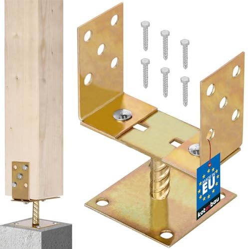 KOTARBAU M4-AX3U-MWBW Support de Poteau, Jaune, Aufschrauben