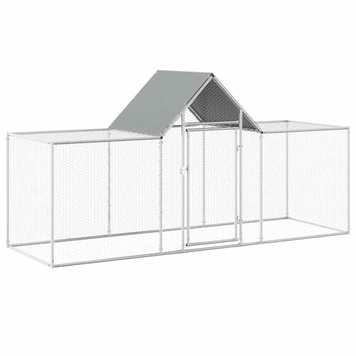 vidaXL Hühnerstall Kleintierstall Gehege Freilauf Vogelkäfig Hühnerkäfig Hühnerhaus Freigehege Geflügelstall Voliere 3x1x1,5m Verzinkter Stahl