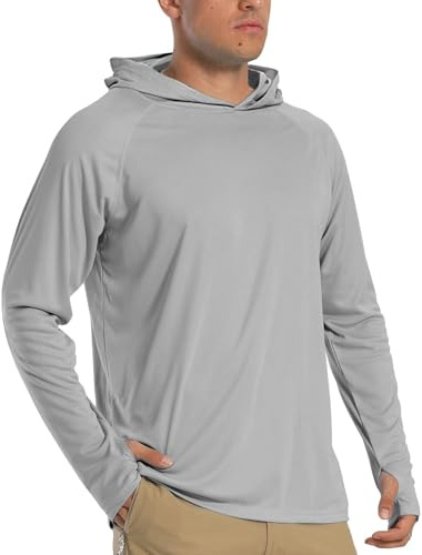 TACVASEN Herren UV-Schutz Hoodie Kapuzenpullover UPF 50+ Langarm Shirt mit Daumenloch