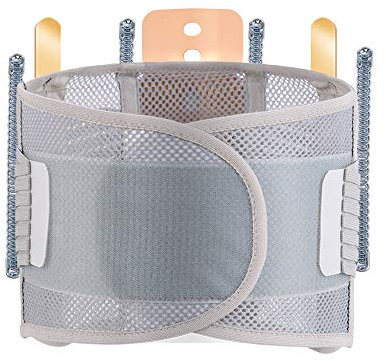HOXMOMA Rückenbandage mit Stützstreben und Verstellbare Zuggurte und atmungsaktiver Nylonstoff ideal für entlastet die Rückenmuskulatur und zur Haltungskorrektur,Grau,L