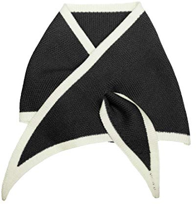 Allegra K Contrast Color Triangle Neck Scarves Knit Scarf Neckerchief Winter Shawl for Women 84 * 28cm/33.07 * 11.02 inches(L*W) Black