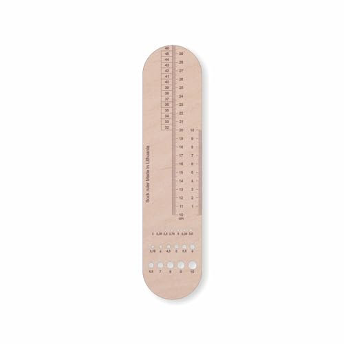 1stck. Knitting Needle Gauge, Stricknadelmaß, Knitting, Strickwerkzeug, Stricknadel-Lineal, Ruler, Stricknadelmaß auf Holz, Kunststoff-Messgerät 2 mm – 10 mm