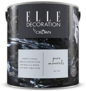 Crown ELLE DECORATION Pure Minerals No. 124, 2,5 L, extra-matte Premium Wandfarbe für Innen, für Wände und Holz, hohe Deckkraft, Innenfarbe,kreideartiges Lavendelgrau