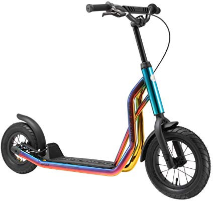 STAR SCOOTER Kinder Tret Roller ab 6-7 Jahre | 12/10 Zoll Mixed City Kick Scooter Luftreifen | Chrom