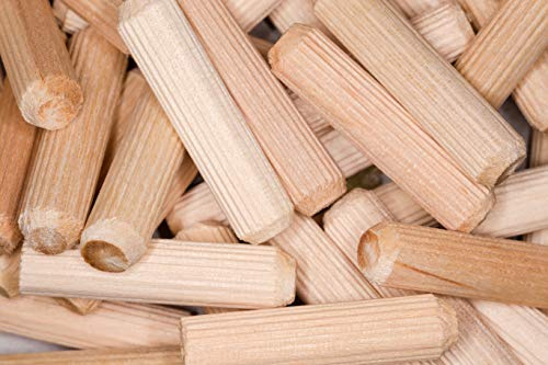 Spille per tasselli in legno, 8 mm x 50 mm, scanalate, per mobili, falegnameria in legno, confezione da 20 (legno di betulla)
