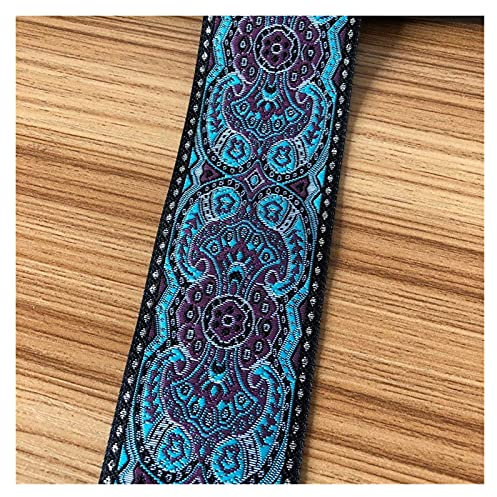 LIANYG Schrägband 10 Yards/Lots breit 5 cm Gewebtes Jacquard-Band-Zierleisten-Muster für Vorhang- und Bekleidungszubehör 673 (Color : Sky Blue)