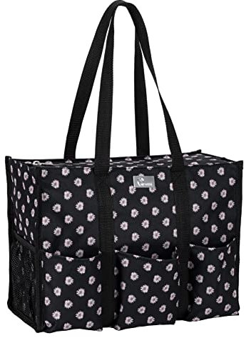 Pursetti Utility Tragetasche mit Taschen und Fächern, perfekte Krankenschwester-Tragetasche, Lehrertasche, Arbeitstaschen für Damen und Basteltasche