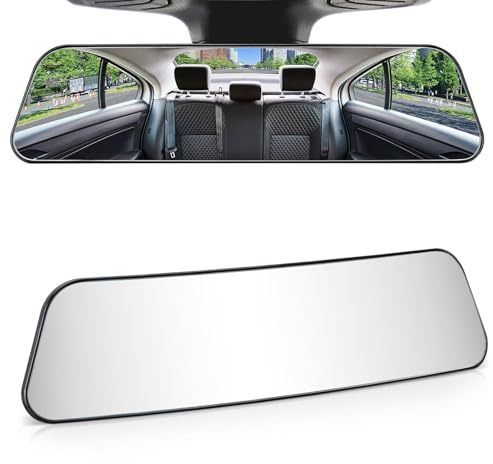 JOYTUTUS Rearview Mirror, 12 Inch Panoramic Interior Clip-on Wide Angle Convex Universal Rear View Mirror to Reduce Blind Spot Effectively for More Car SUV Trucks -Clear