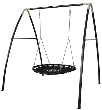 AXI Portique en Métal avec Balançoire Nid d'Oiseau Enfant | Balançoire Ronde pour Le Jardin