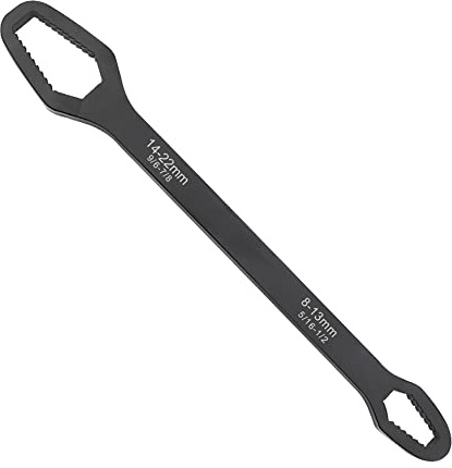 Clé universelle double face, argentéenoire, multifonction, 8 mm-22 mm, clé universelle auto-serrante pour réparation de voiture, vélo, clé a pipe