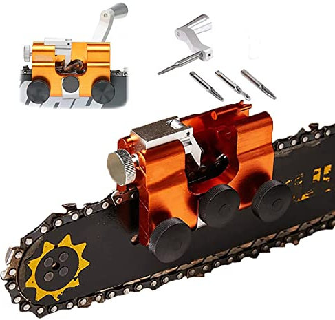 Chainsaw Chain Sharpening Jig Kits, Chainsaw Sharpener with 3PCS Carbide Cutter, Portable Chainsaw Sharpener Set for All Kinds of Chain Saws and Electric Saws