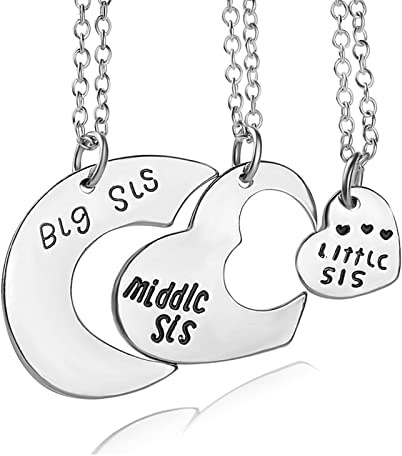 Freundschaftsketten für 3, Beste Freunde Ketten Mädchen Bff Ketten Passende Herz Anhänger Best Friends Kette Für Mädchen Graduation Geburtstag Weihnachtsgeschenke (3pcs)